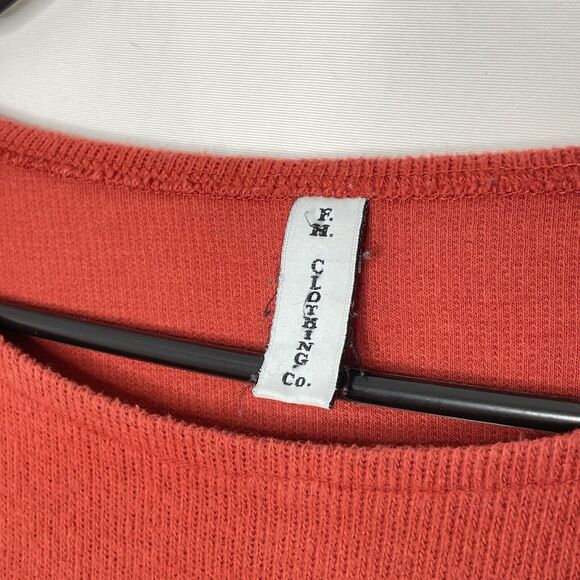 F H Clothing Women's Sweater Sz M Cotton Knit Boho Rust Lagenlook USA Made - Picture 3 of 9